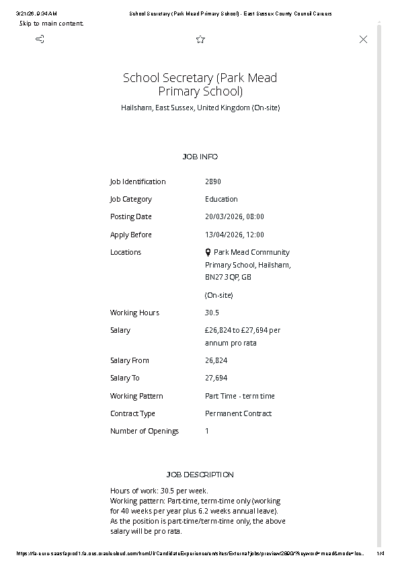 School Secretary Job Details