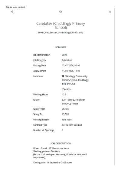 Caretaker Job Details