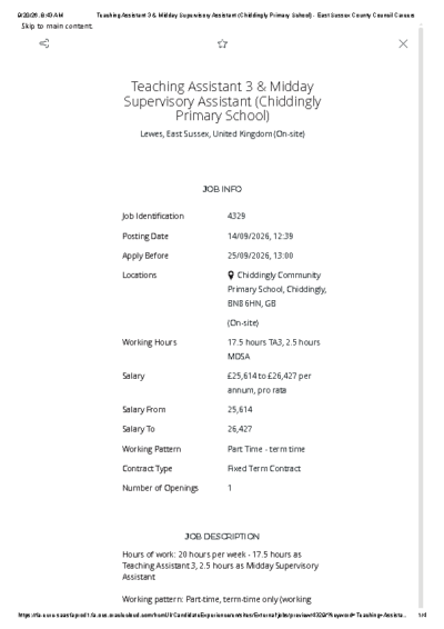 TA Job Details